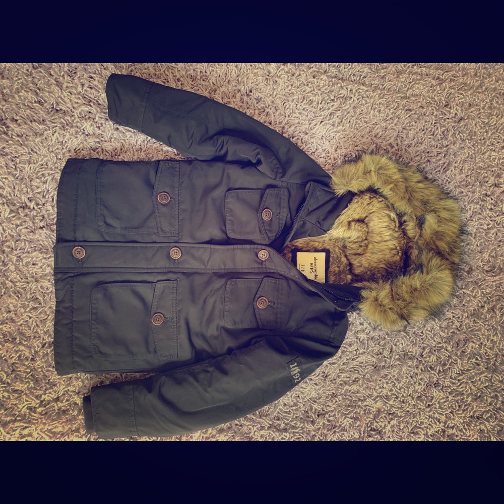 Kids Abercrombie Faux Fur Puffer Jacket